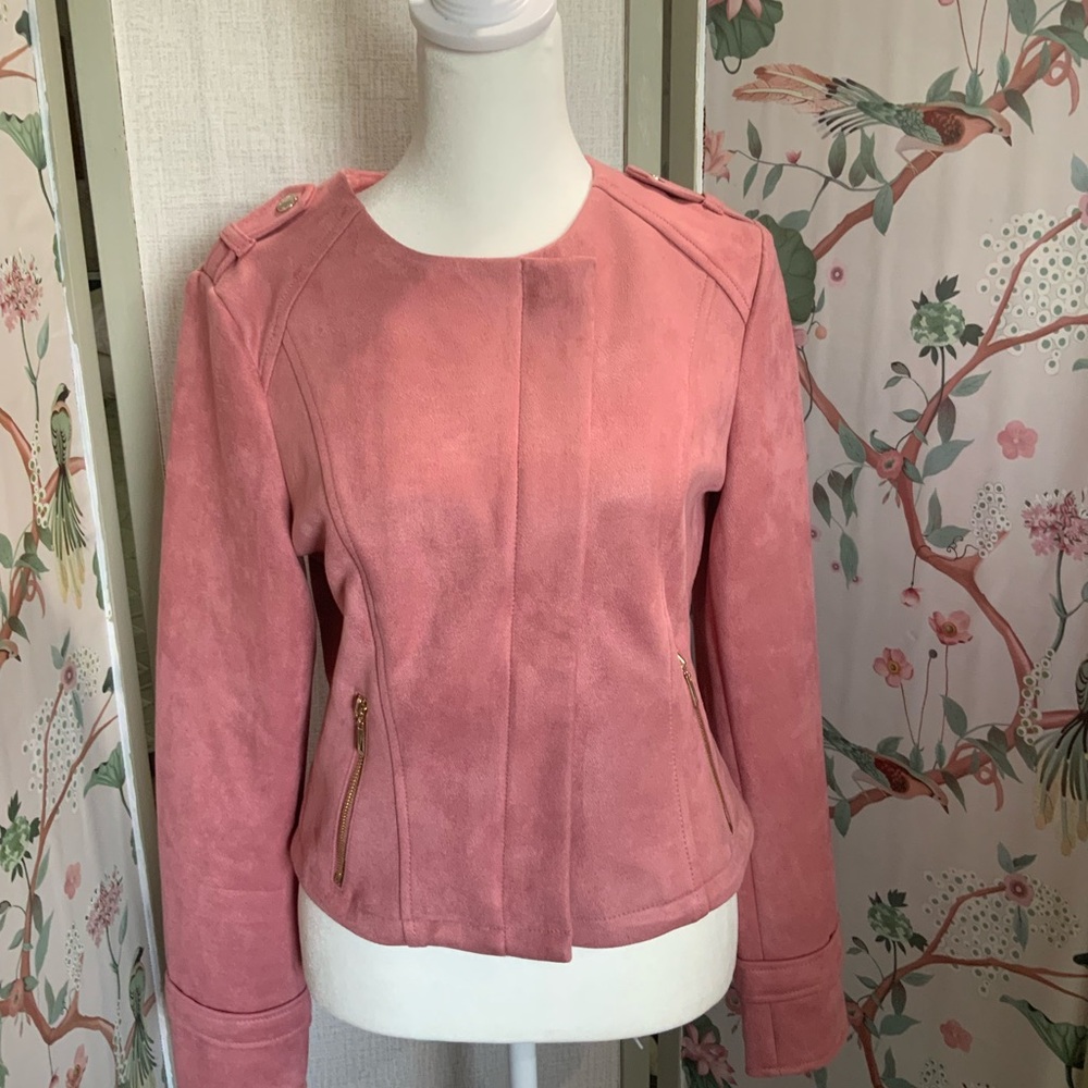 White House Black Market Ultra Faux Suede Moto Jacket XS